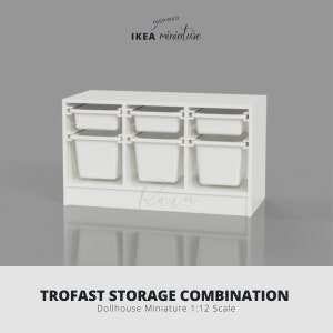 Miniature Furniture Ikea-Inspired  Trofast Storage Box For 1:12 Dollhouse, IKEA Dollhouse Furniture, Dollhouse Storage Bin, 3D STL File