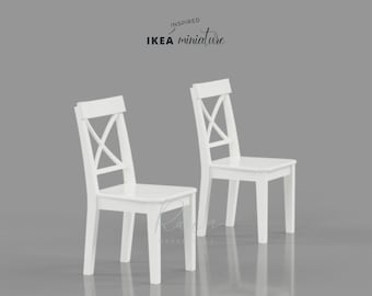 Miniaturmodell eines Ikea-inspirierten InGolf Stuhls für 1:12 Puppenhaus, Miniaturmöbelstuhl, Miniaturstuhl für Puppenhaus, 3D STL-Datei