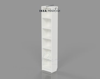 Miniature Ikea-Inspired Billy Bookcase Furniture 3D MODEL, Dollhouse Miniatures, IKEA Dollhouse Miniature Bookcase, 3D STL File