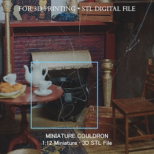 Miniature Couldron |Old Room Halloween  | 3D STL File