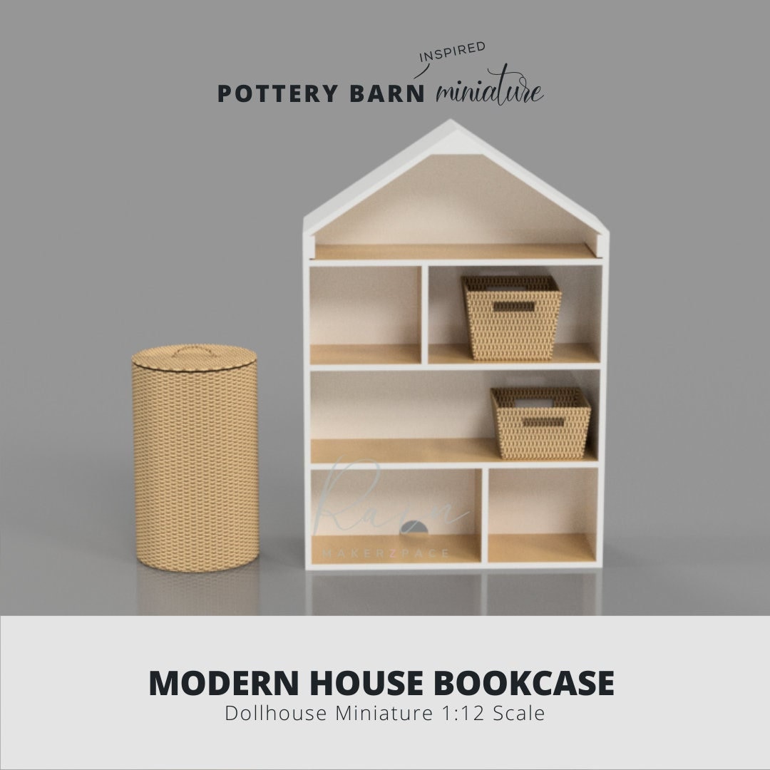 Miniature Modern House Bookcase for 112 Dollhouse, Pottery Barn
