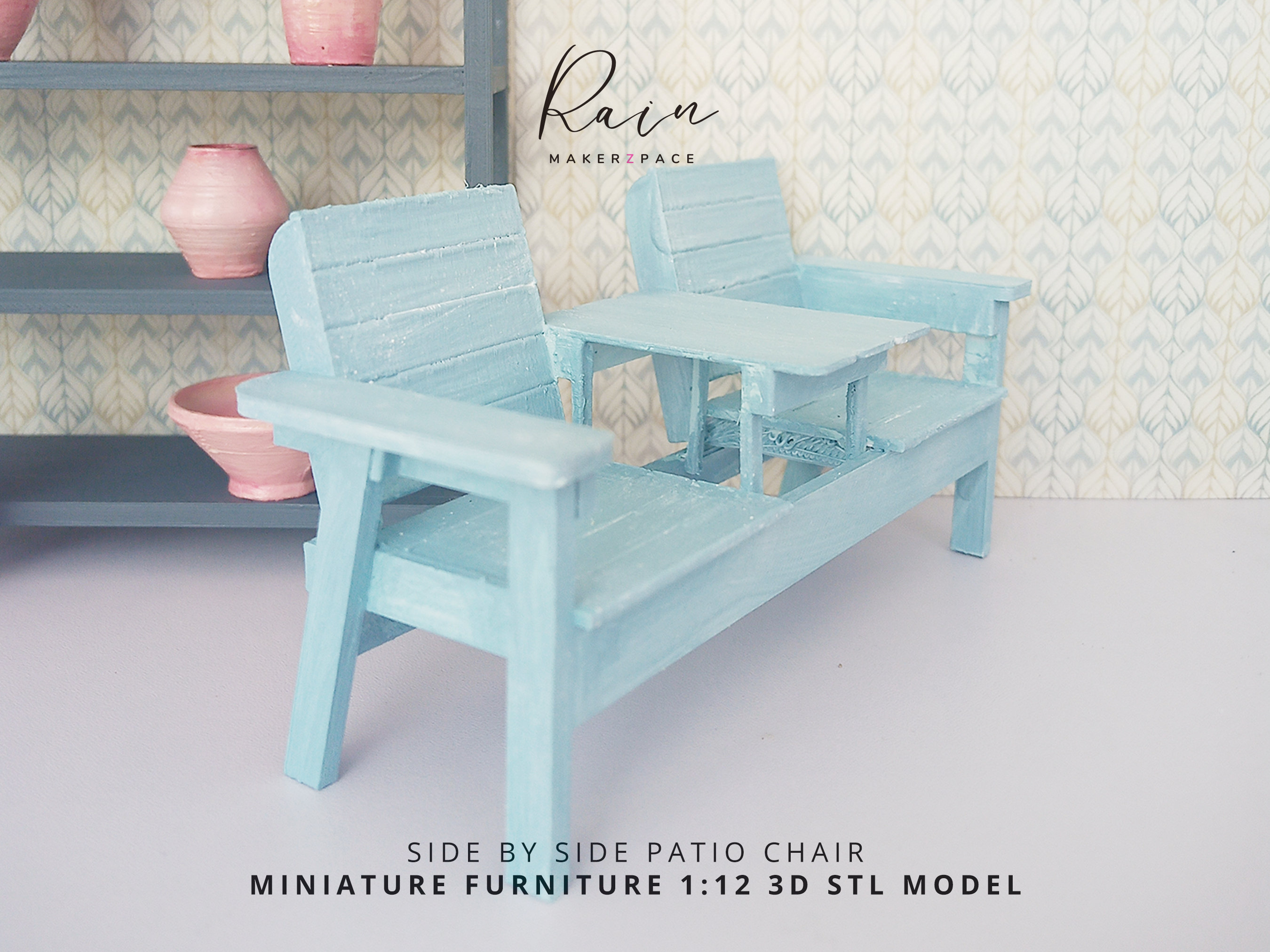 Miniature Side by Side Patio Chair Miniature Double Chair Etsy