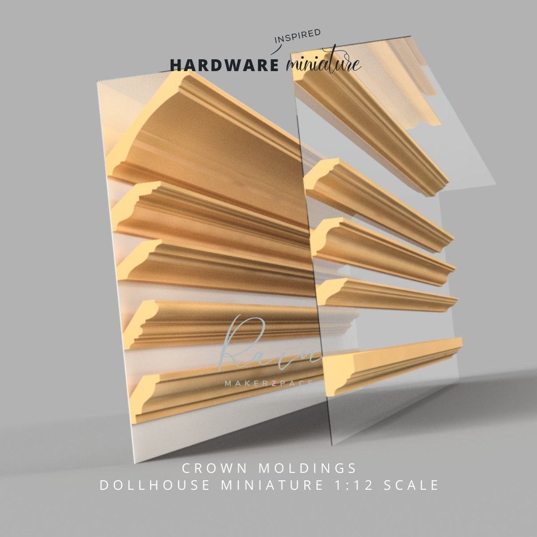 Miniature Crown Moldings for Dollhouse Includes 10 Designs, Dollhouse