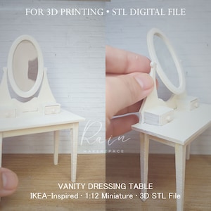 Miniatur Ikea-inspirierte Vanitry Dresser | Miniatur Möbel | Puppenhaus Dekor | 3D Stl-Datei