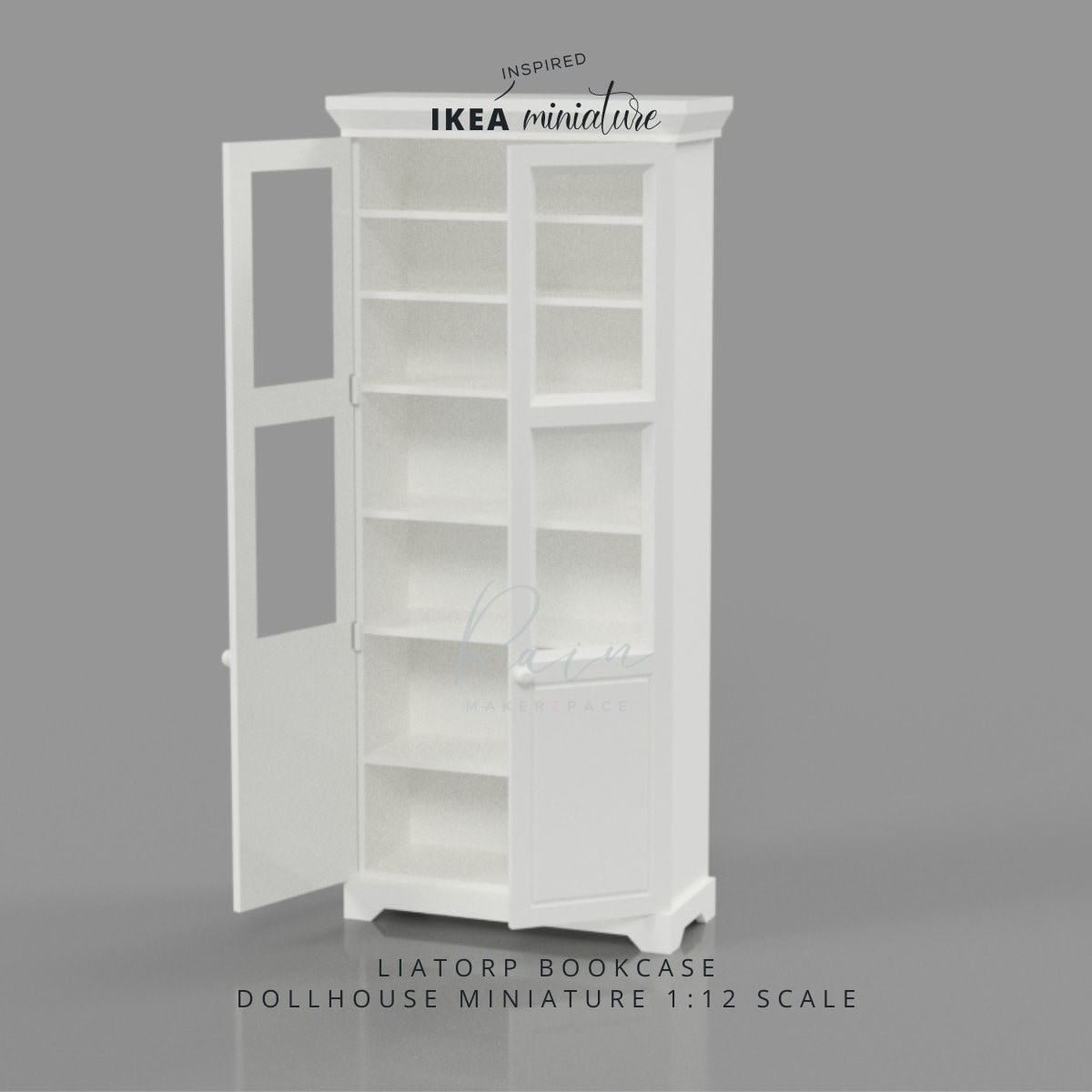 Miniature Ikea-inspired LIATROP Bookcase, Miniature Furniture 3D