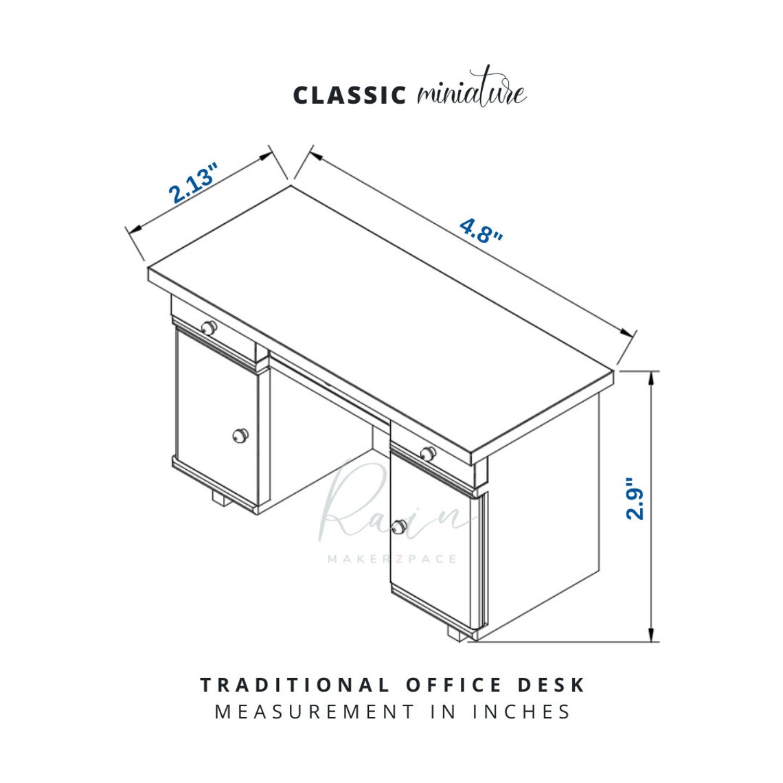 Traditional Office Desk Dollhouse Furniture 112 Scale Etsy