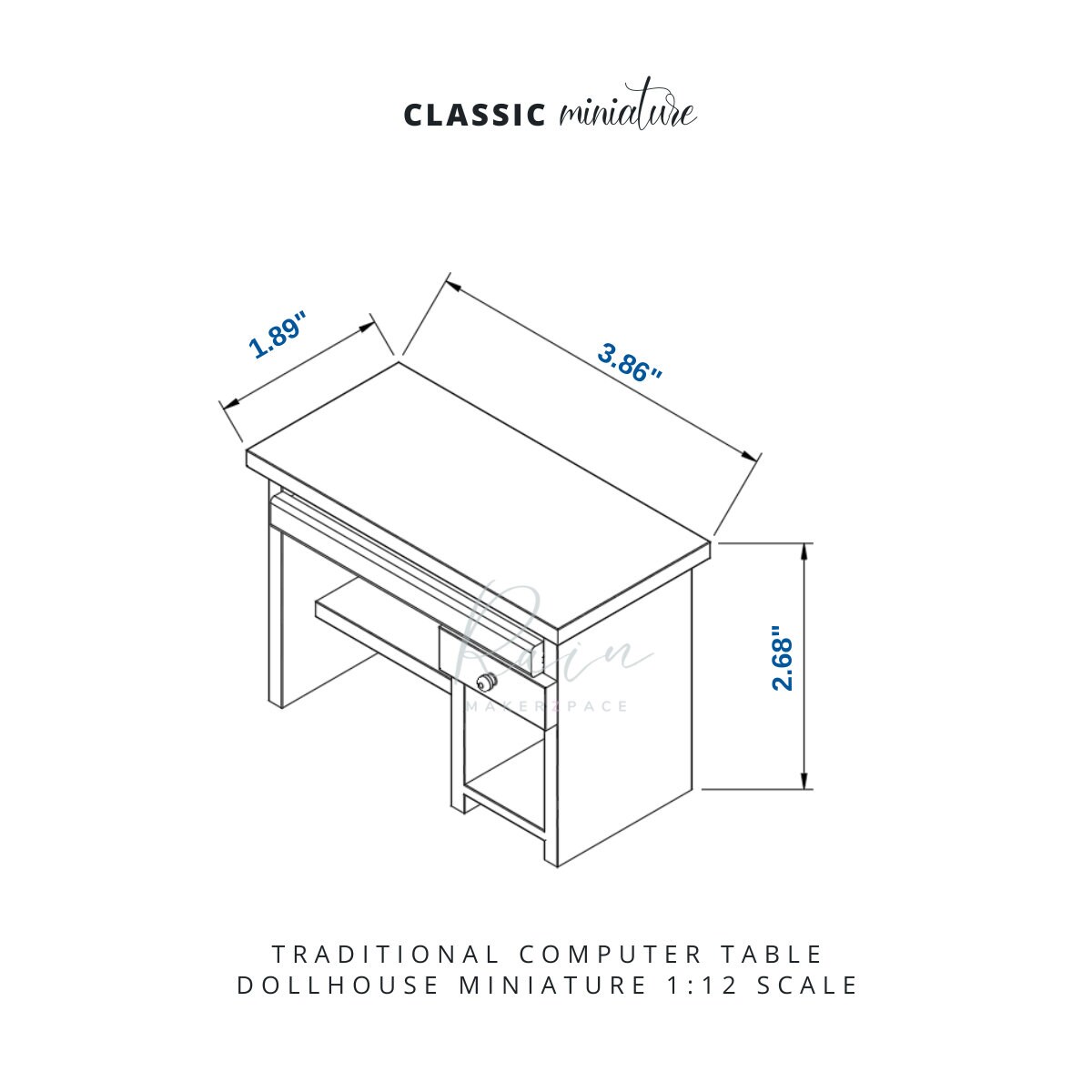 Miniature Furniture Traditional Computer Table for 112 Etsy