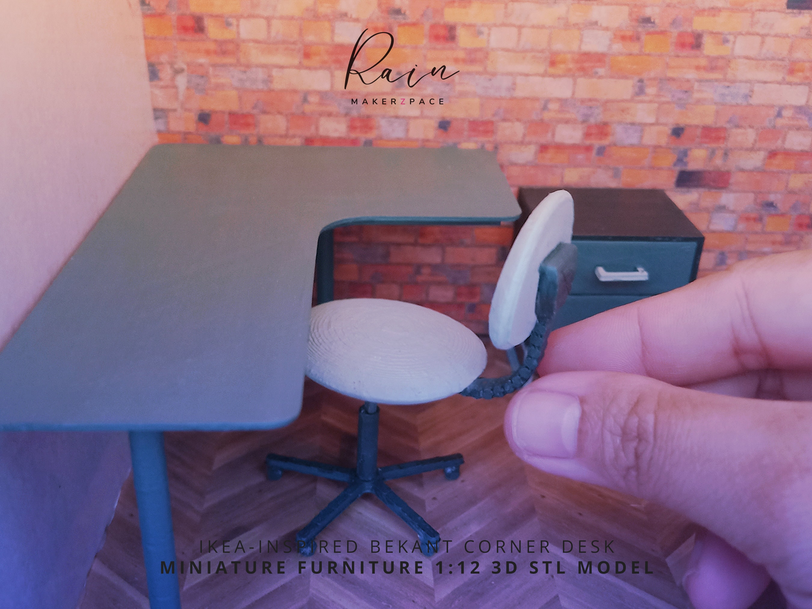 Simple Swivel Chair Miniature Furniture, Dollhouse Chair, Miniature Office Chair - 3D STL File