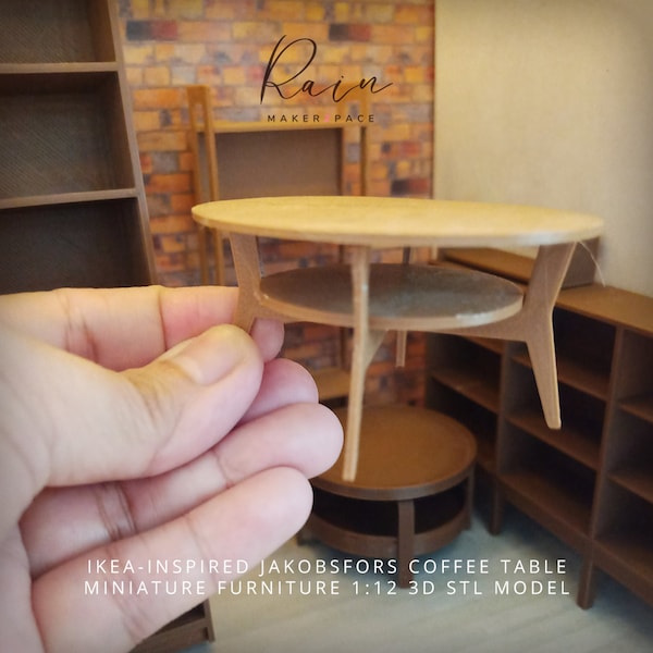 Ikea-Inspired Jakobsfors Coffee Table, Miniature Coffee Table, Dollhouse Furniture, Miniature Table Furniture  | 3D STL File