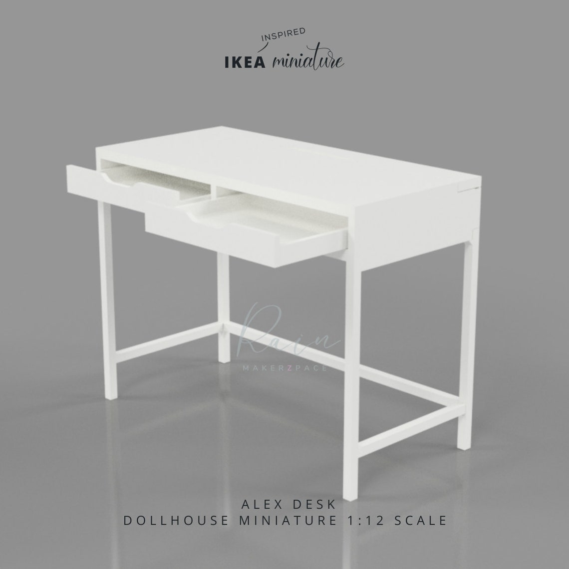 Miniature Ikeainspired Alex Desk Miniature Furniture Ikea Etsy