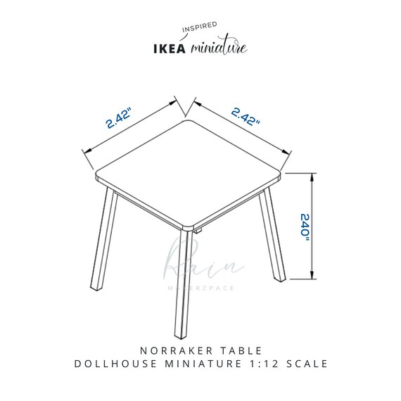 Mesa Norraker inspirada en Ikea en miniatura para casa de - Etsy España