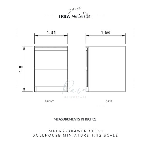 Malm 2024 drawer measurements