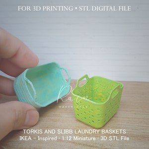 Miniature Laundry Baskets | Laundry Room Miniature Furniture Collection  | 3D Stl File