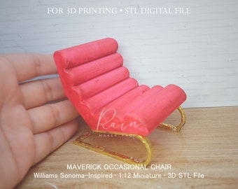 Miniature Maverick Occasional Chair | W lliams Son ma-inspired | Miniature Furniture  | 3D STL FILE