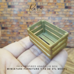 Miniature Ikea-inspired Knagglig, Miniature Ikea Wood Crate, Mini Wooden Crates, Mini Ikea Crates