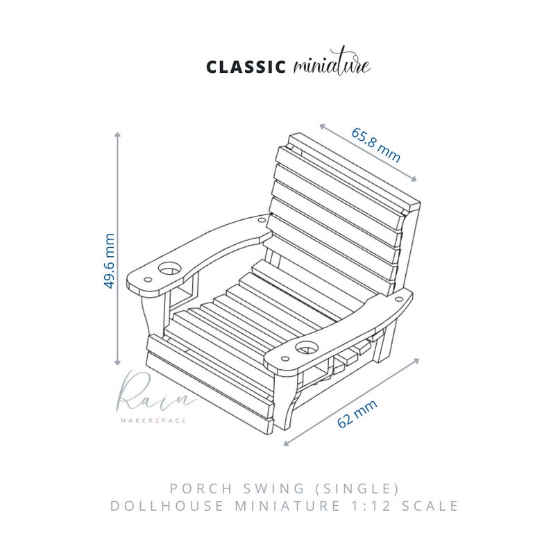 Porch Swing Miniature Furniture for Dollhouse Dollhouse Porch Etsy