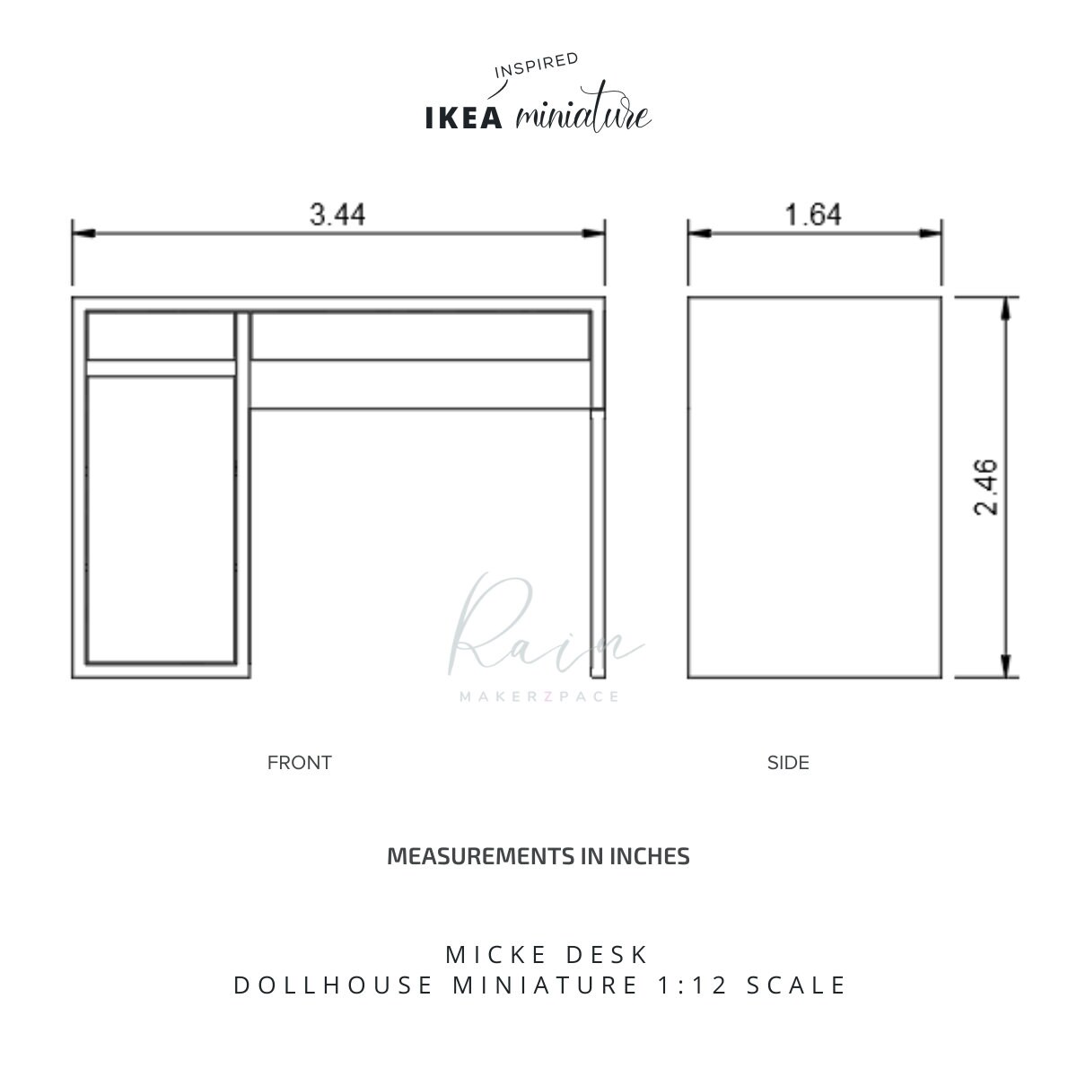 Miniature Ikea inspired Micke Desk big Furniture 3D MODEL Ikea