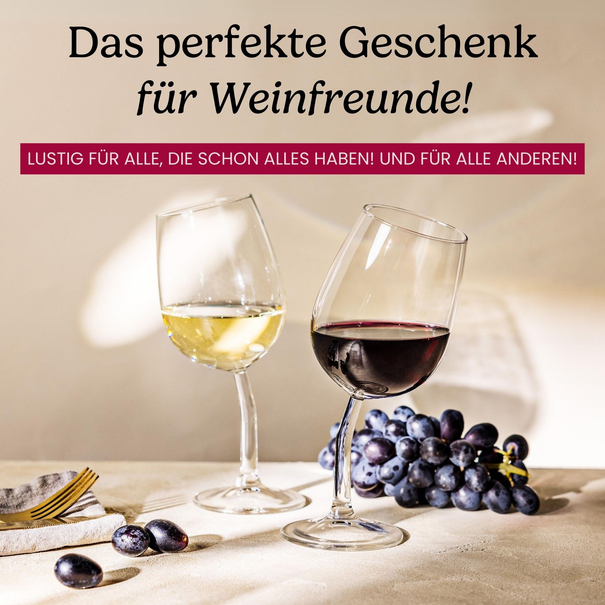 Lustiges Weingläser Set witziges, krummes Weinglas als Geschenk für