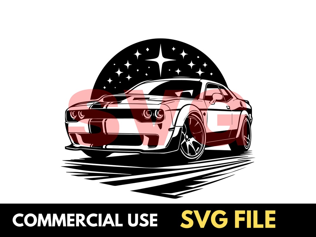 Hellcat SVG, Dodge Hellcat Demon SVG, Hellcat SVG, Race Car, Muscle