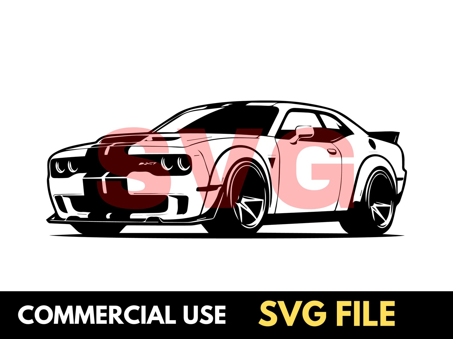 Hellcat SVG, Dodge Hellcat Demon SVG, Hellcat SVG, Race Car, Muscle
