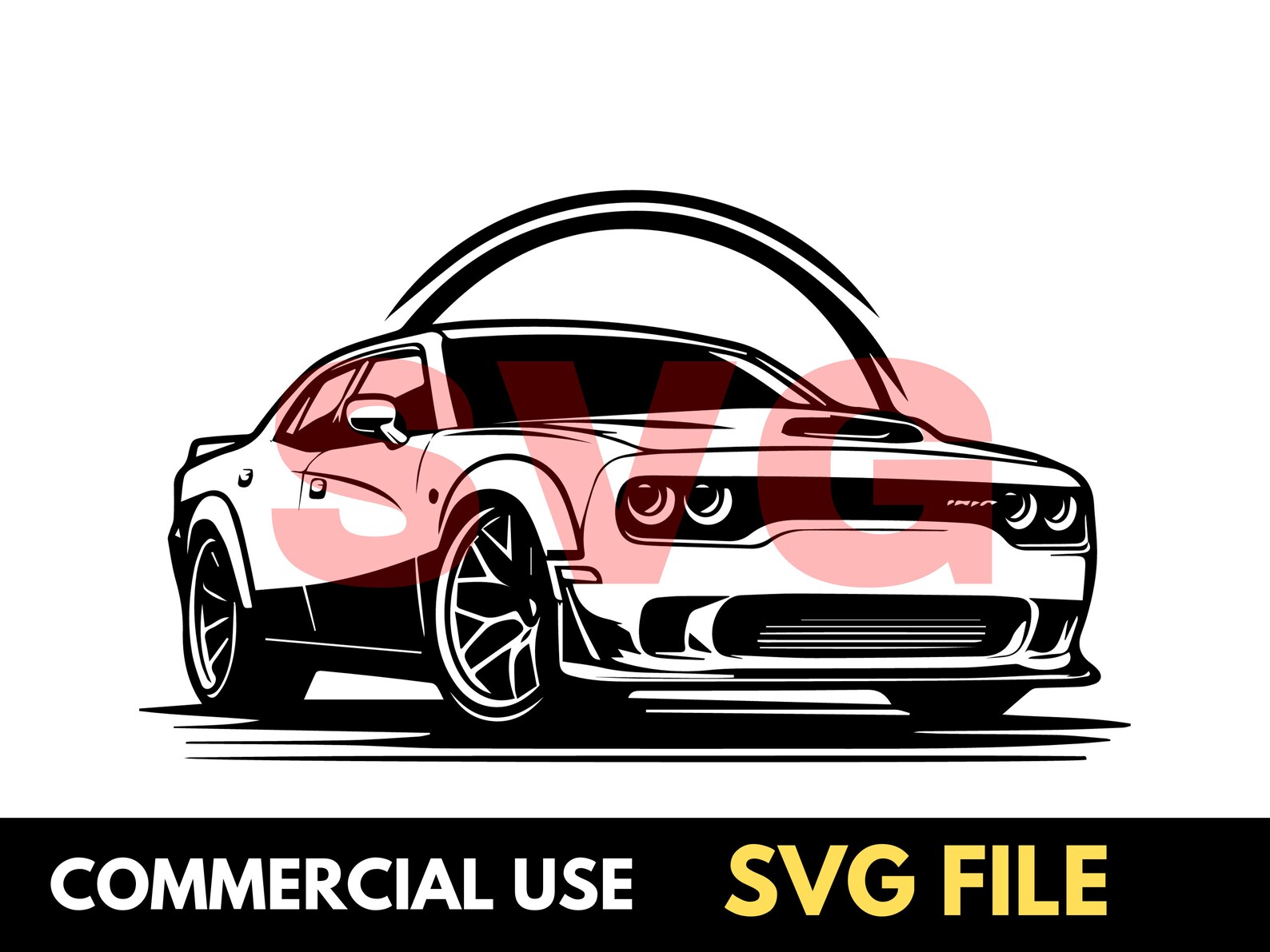 Hellcat SVG, Dodge Hellcat Demon SVG, Hellcat SVG, Race Car, Muscle