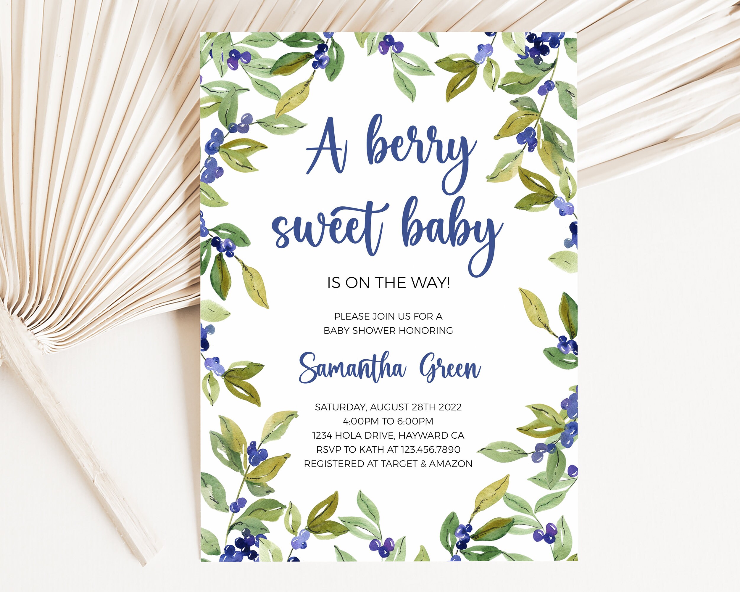 A Berry Sweet Baby is on the Way Baby Shower Welcome Sign 