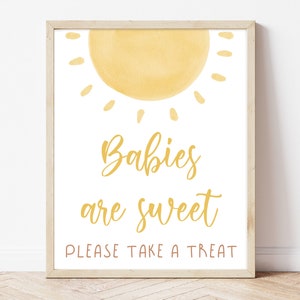 Babies are Sweet Sign Sunshine Baby Shower, Boho Sunshine Favors Sign Baby Shower, Girl Sun Baby Shower, A Little Ray of Sunshine BBS316