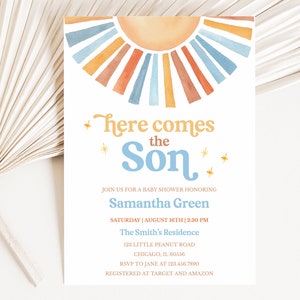 Editable Sunshine Baby Shower Game Bundle Here Comes the Son ...