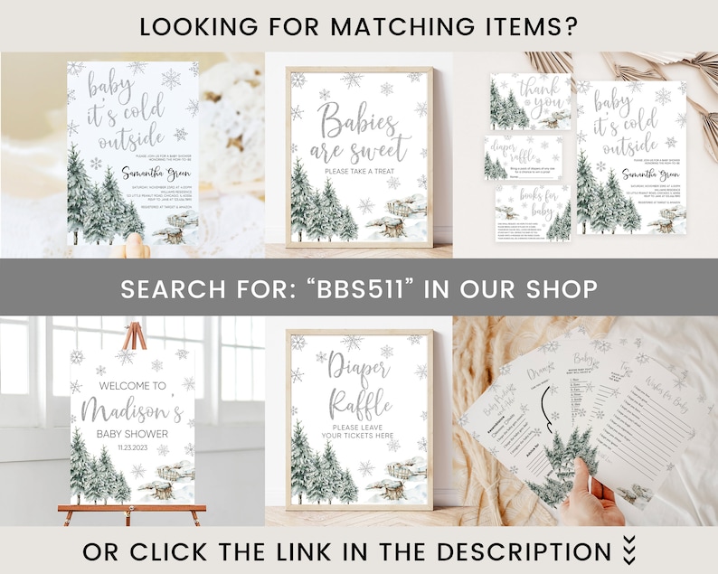 Editable Baby It's Cold Outside Baby Shower Table Sign, Gender Neutral