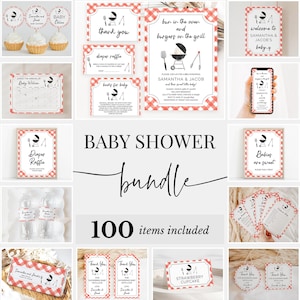 Editable BBQ Baby Shower Bundle, Backyard Baby Shower Invitation Pack, Baby-q Baby Shower Games, BBQ Backyard Baby Shower Package, BBS311