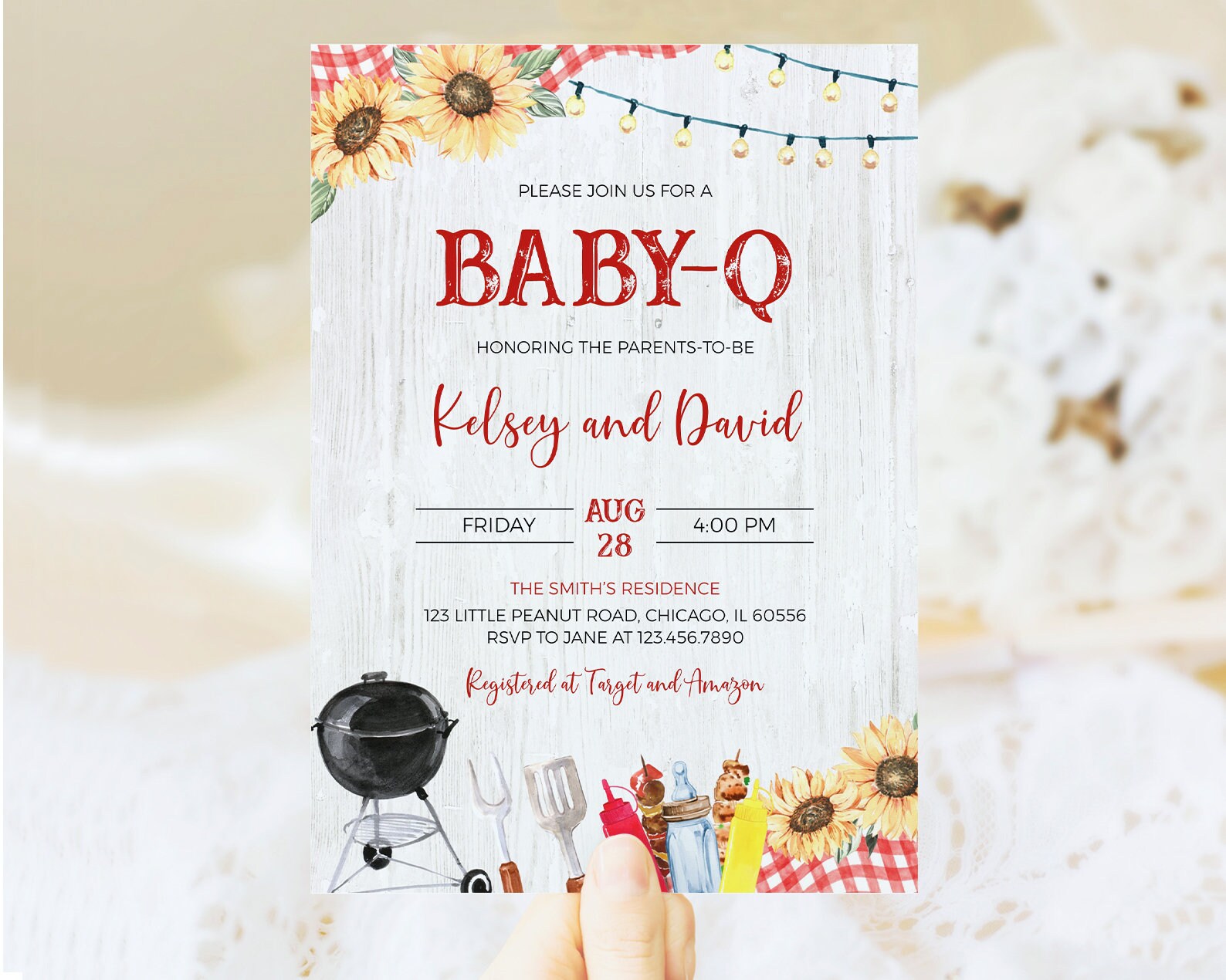 Editable BBQ Baby Shower Invitation Backyard Baby Shower - Etsy