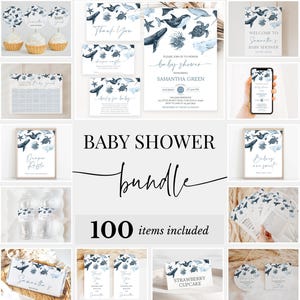 Editable Boy Under the Sea Baby Shower Bundle, Ocean Shower Invitation Pack, Sea Creatures Shower Games, Boy Nautical Shower Package, BBS705