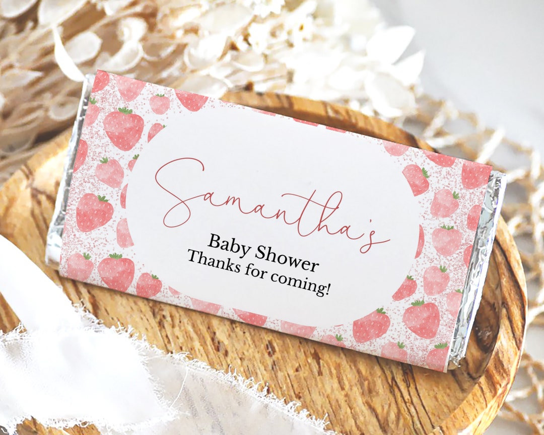 Pink Candy Rapper Editable Someone Berry Sweet Baby Shower Chocolate Wrapper, Pink ...