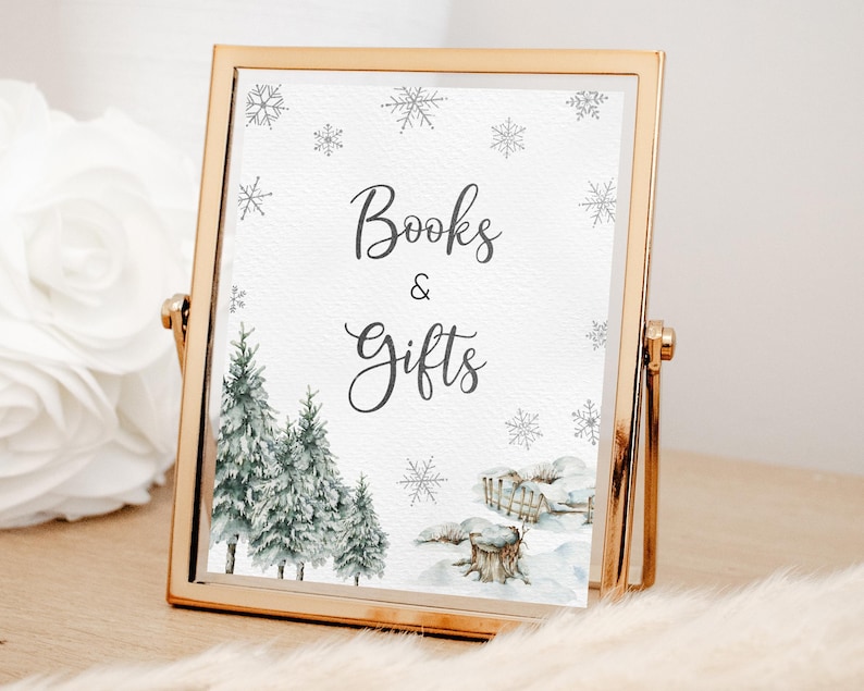 Editable Baby It's Cold Outside Baby Shower Table Sign, Gender Neutral