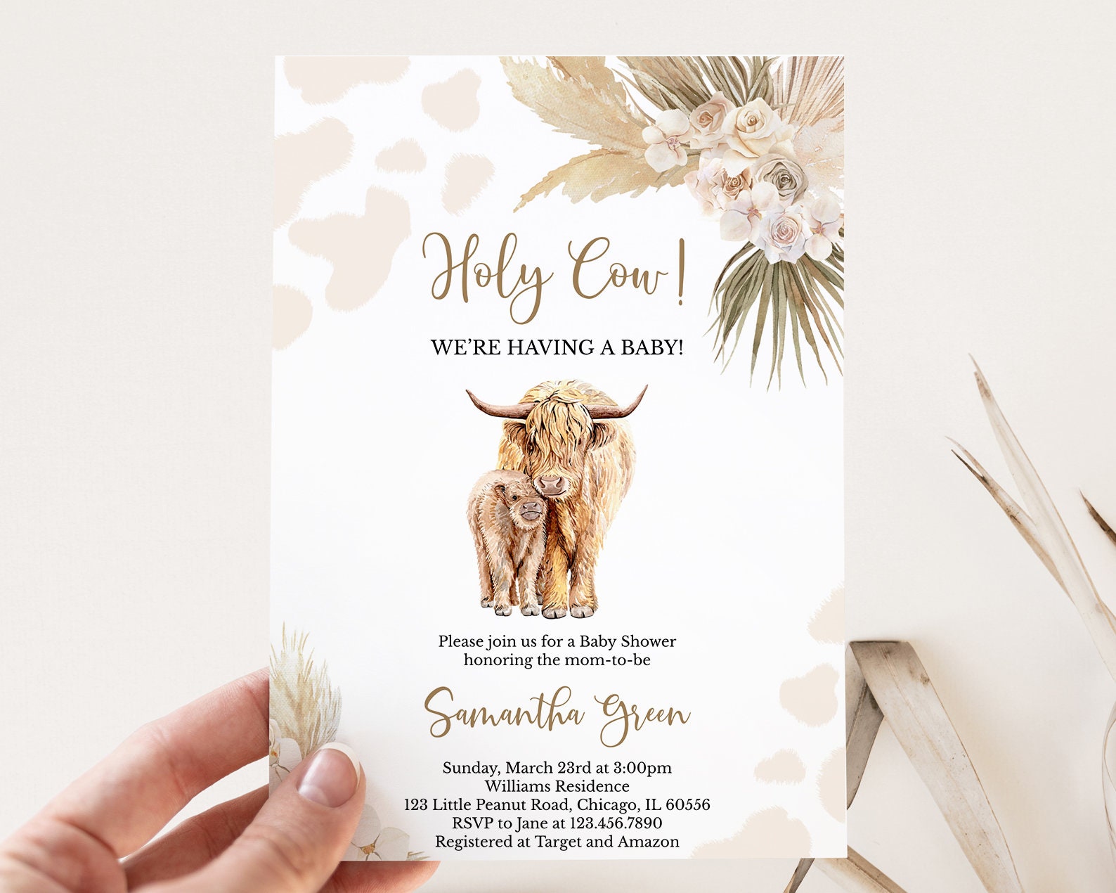 Editable Holy Cow Baby Shower Invitation Bundle Gender Etsy UK