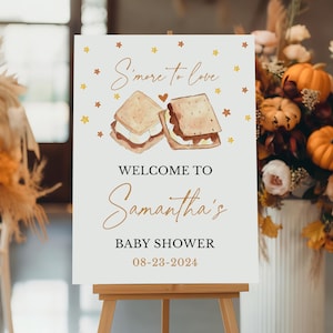 Bearbeitbar S'more to Love Babyparty Willkommensschild, S'mores Babyparty Poster, Herbst S'more Fun Babypartydekor, BBS840