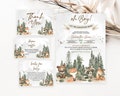 Editable Let the Adventure Begin Woodland Baby Shower Invitation Bundle, Woodland Baby Shower Invite, Boy Adventure Baby Shower, BBS590
