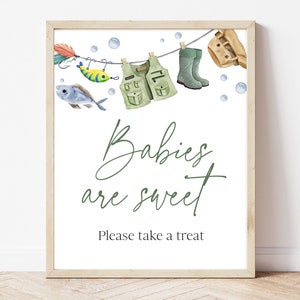 Fishing Baby Shower Welcome Sign Baby Boy Fish Decor Instant