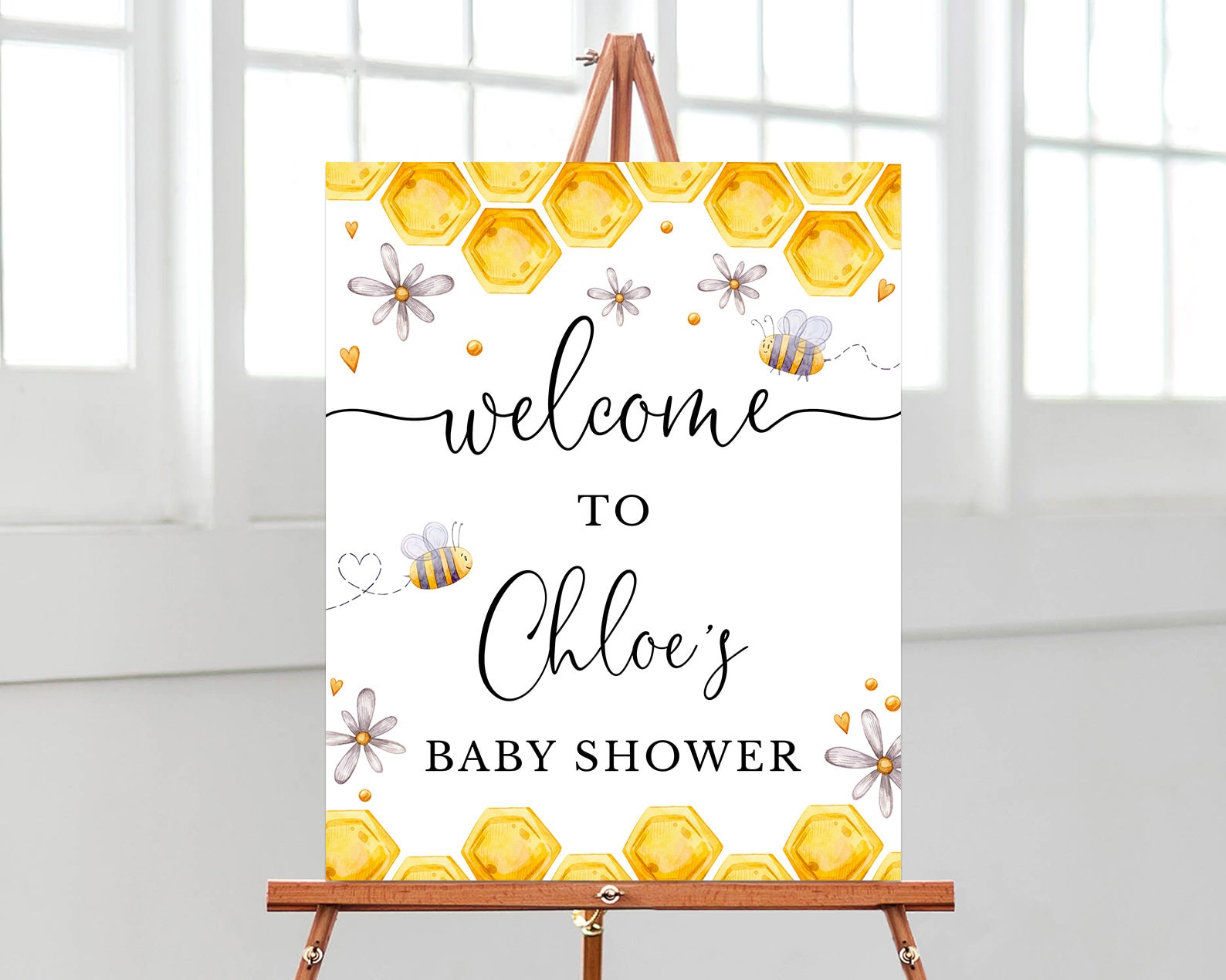 Editable Honey Bee Baby Shower Signsweet as Can Bee Etsy