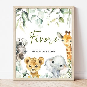 Favors Sign A Little Wild One Baby Shower, Safari Jungle Baby Shower Babies are Sweet Sign, Greenery Safari Animals Baby Shower Decor,BBS340