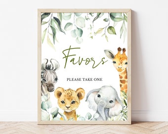 Favors Sign A Little Wild One Baby Shower, Safari Jungle Baby Shower Babies are Sweet Sign, Greenery Safari Animals Baby Shower Decor,BBS340