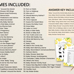 Editable Lemon Baby Shower Games Bundle, Lemon Gender Neutral Baby Shower Games, Mimosa Bar Sign Lemon Game Bundle, Lemon Theme, BBS295 image 6