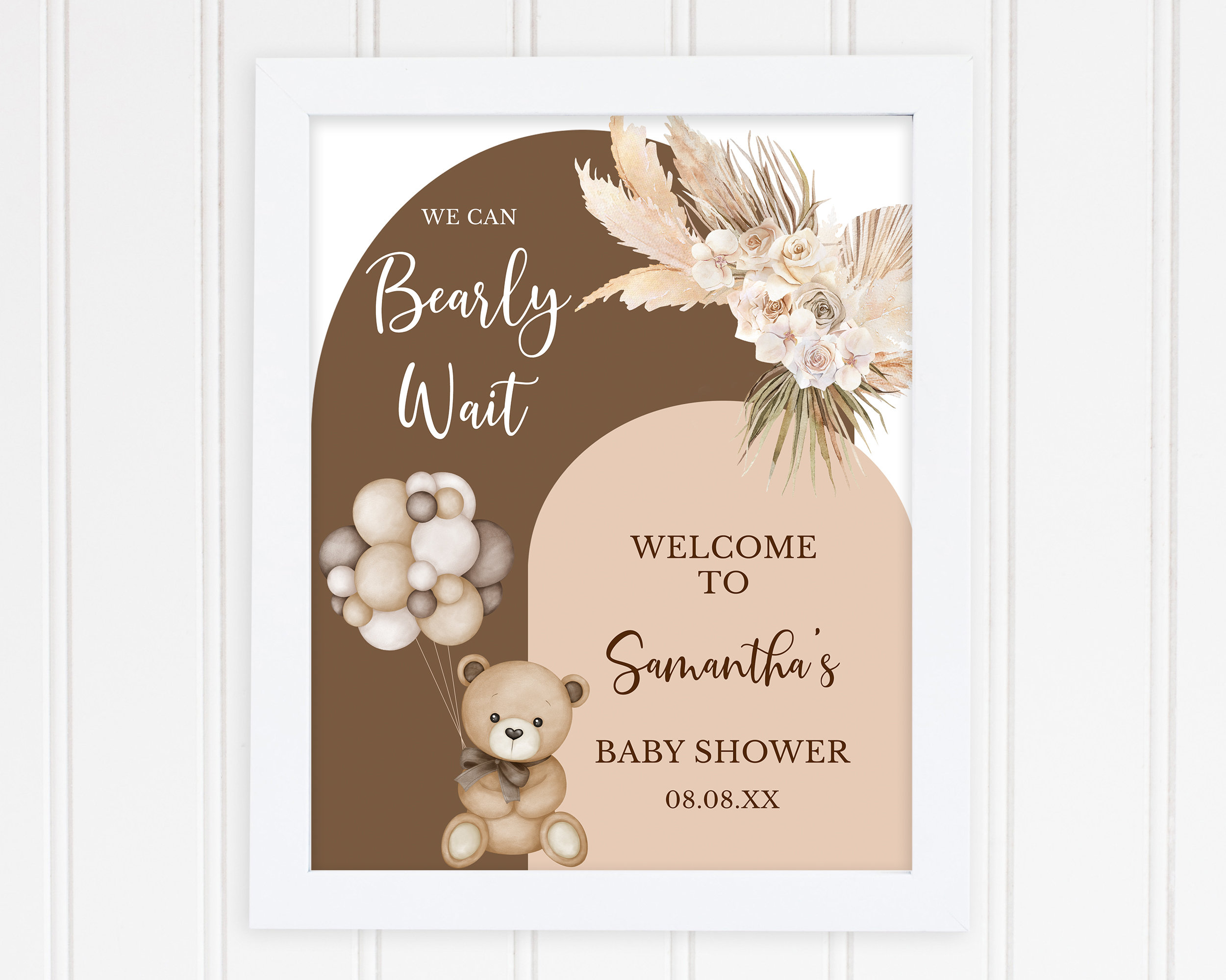 Editable We Can Bearly Wait Baby Shower Welcome Sign, Gender Neutral Bear  Balloon Baby Shower Poster, Boho Bear Baby Shower Decor, BBS435 -   Canada
