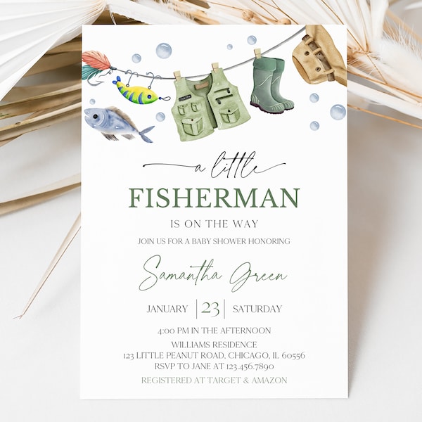 Fishing Baby Shower Invitation - Etsy