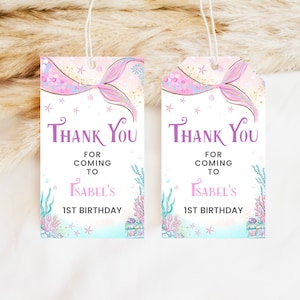 Editable Mermaid Birthday Favor Tag, Mermaid Bash Under the Sea ...