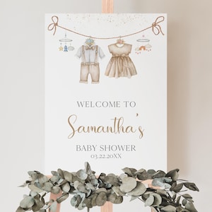 Editable Neutral Gender Reveal Baby Shower Welcome Sign, Boy or Girl What Will Baby Be Rustic Baby Shower, Gender Reveal Poster, BBS985
