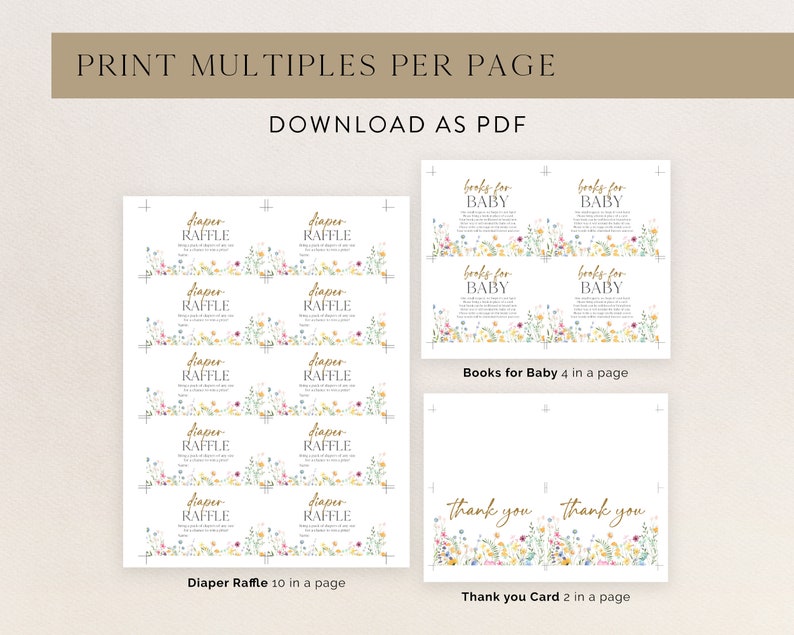 Puede incluir: Plantillas imprimibles para juegos de baby shower, con dise&ntilde;os florales y texto dorado. Incluye rifas de pa&ntilde;ales, libros para beb&eacute;s y tarjetas de agradecimiento. Descarga en PDF.