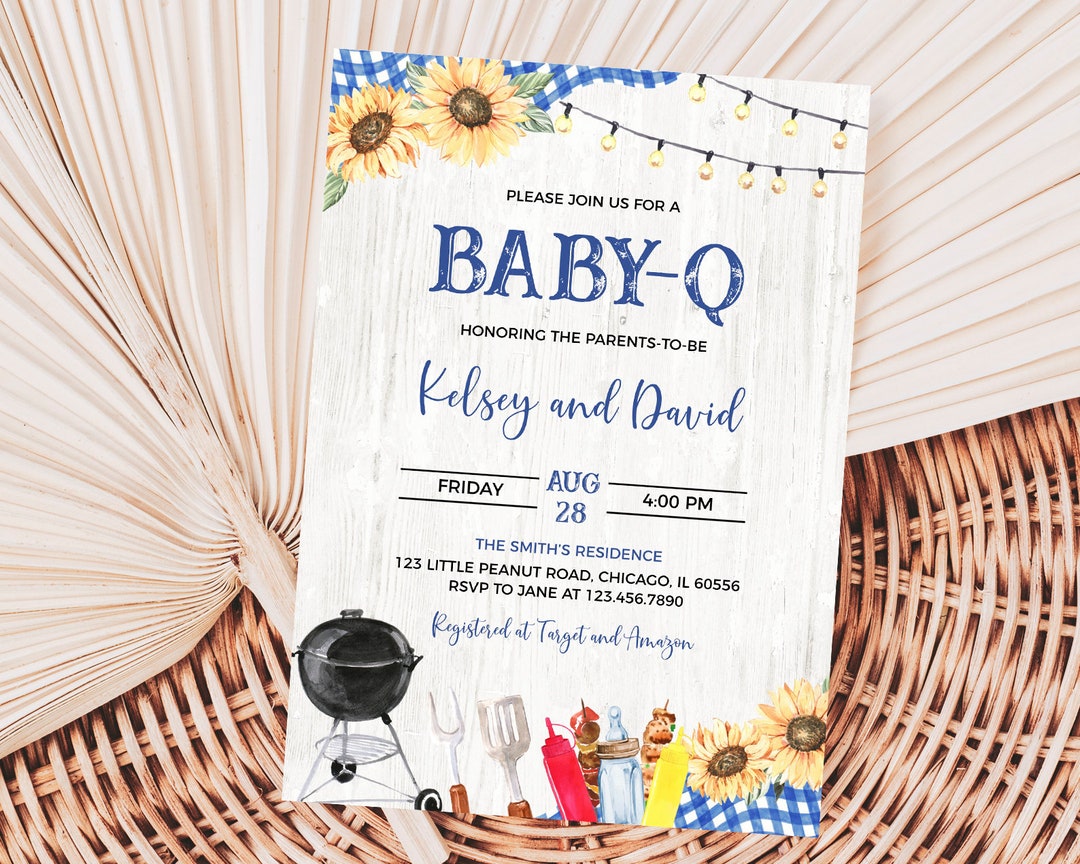 Editable Boy BBQ Baby Shower Invitation Backyard Baby Shower - Etsy