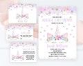 Editable Unicorn Baby Shower Invitation Bundle, Unicorn Baby Shower Invite, Purple Silver Winter Unicorn Baby Shower Invitation, BBS146 product logo