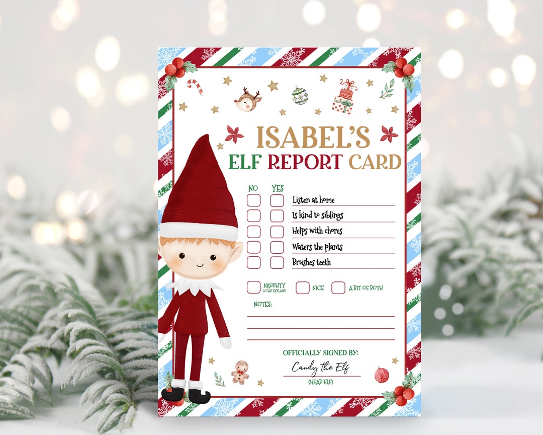 Editable Elf Report Card, Elf Naughty or Nice, Elf Letter, Elf Naughty ...